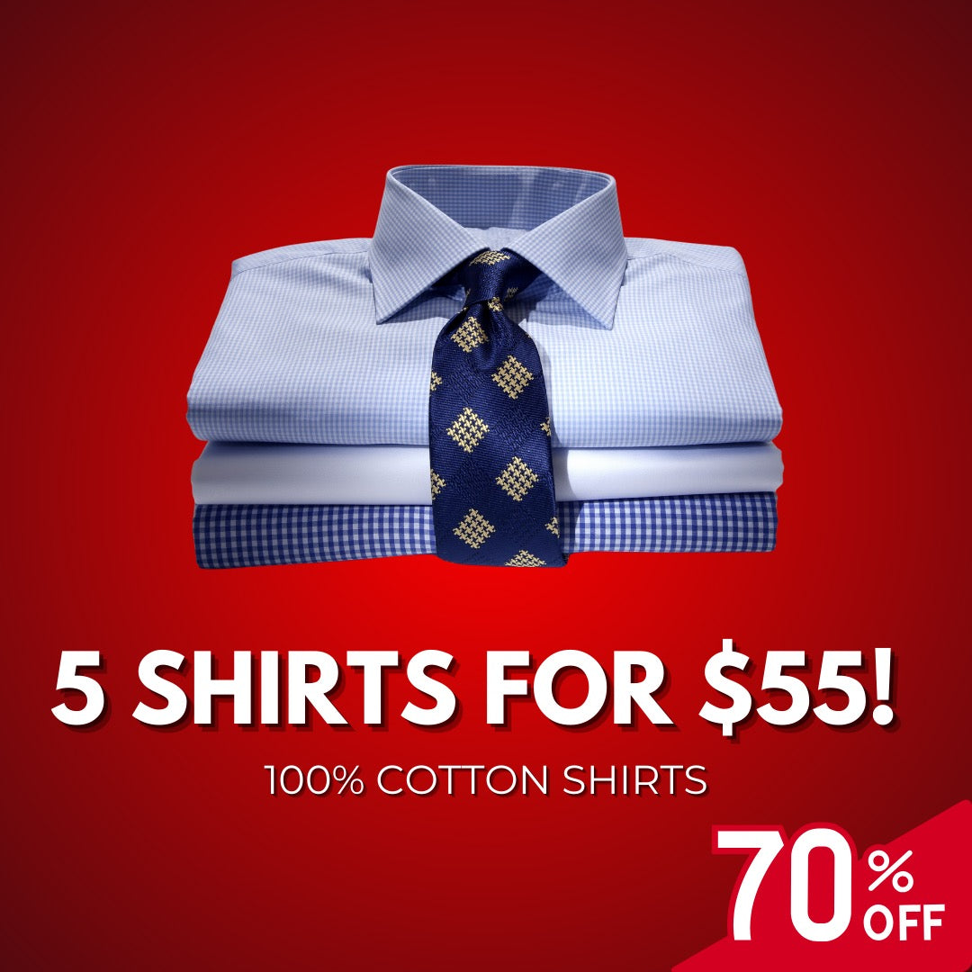 5 for $55 100% Cotton Shirts