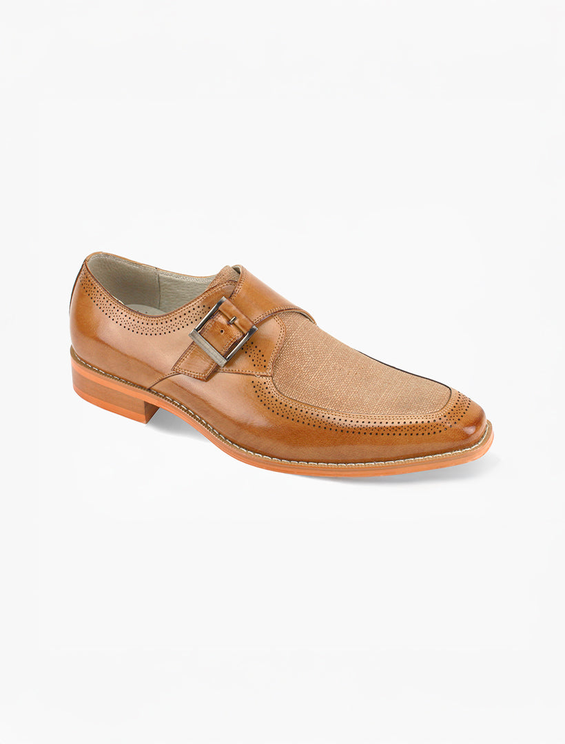 Men's Tan Moc Toe Monk Strap Shoes Karako Suits Men's Tan Moc Toe Monk Strap Shoes Karako Suits