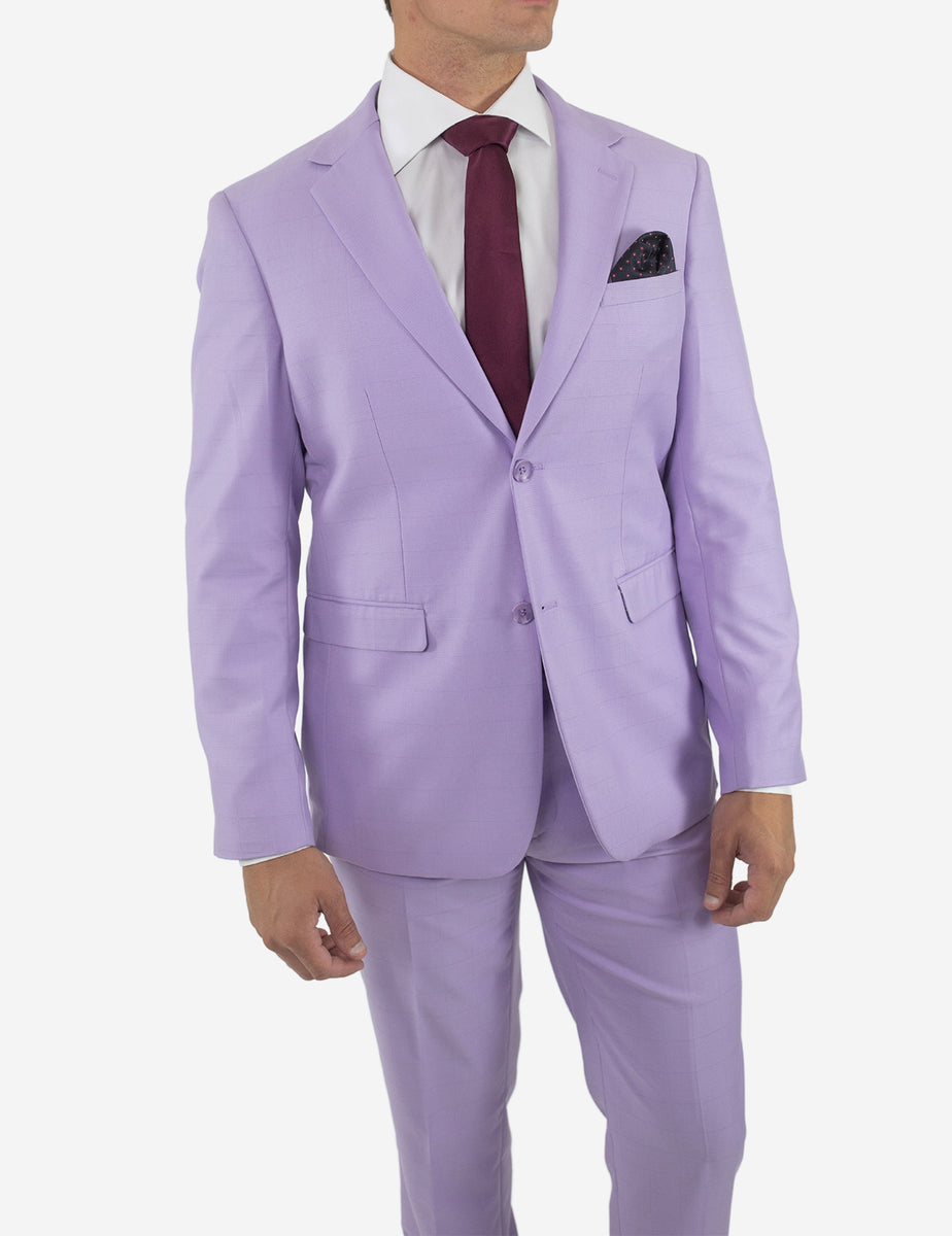 Men's Lavender Solid Slim Fit Suit Karako Suits