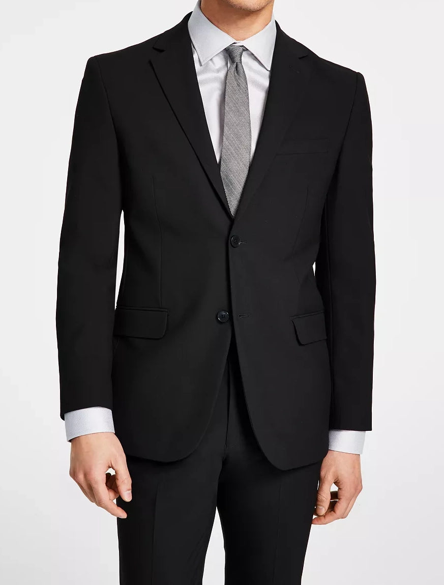 DKNY Men's Suit Black Modern Fit Stretch Suit Separates Jacket