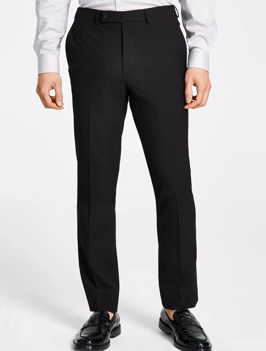 DKNY Men's Suit Black Modern Fit Stretch Suit Separates Pants