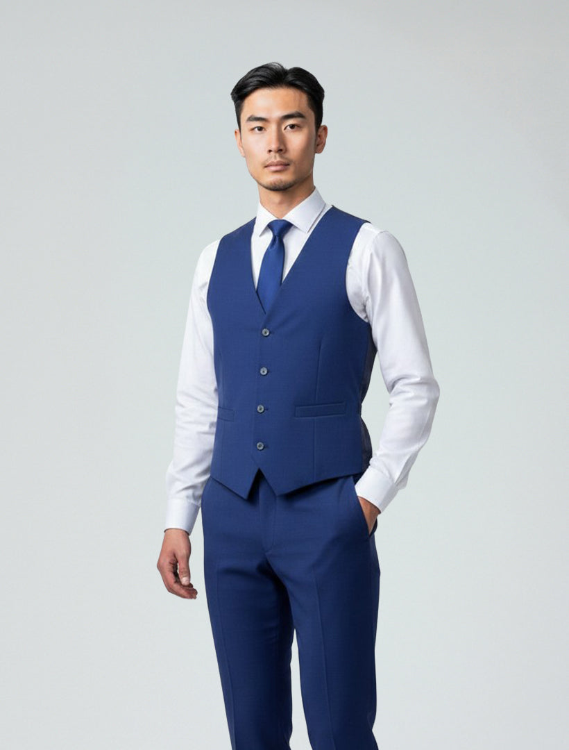 Blue Men's Slim-Fit Suit Separates Vest by Karako Separates XL Blue Men's Slim-Fit Suit Separates Vest by Karako Separates XL