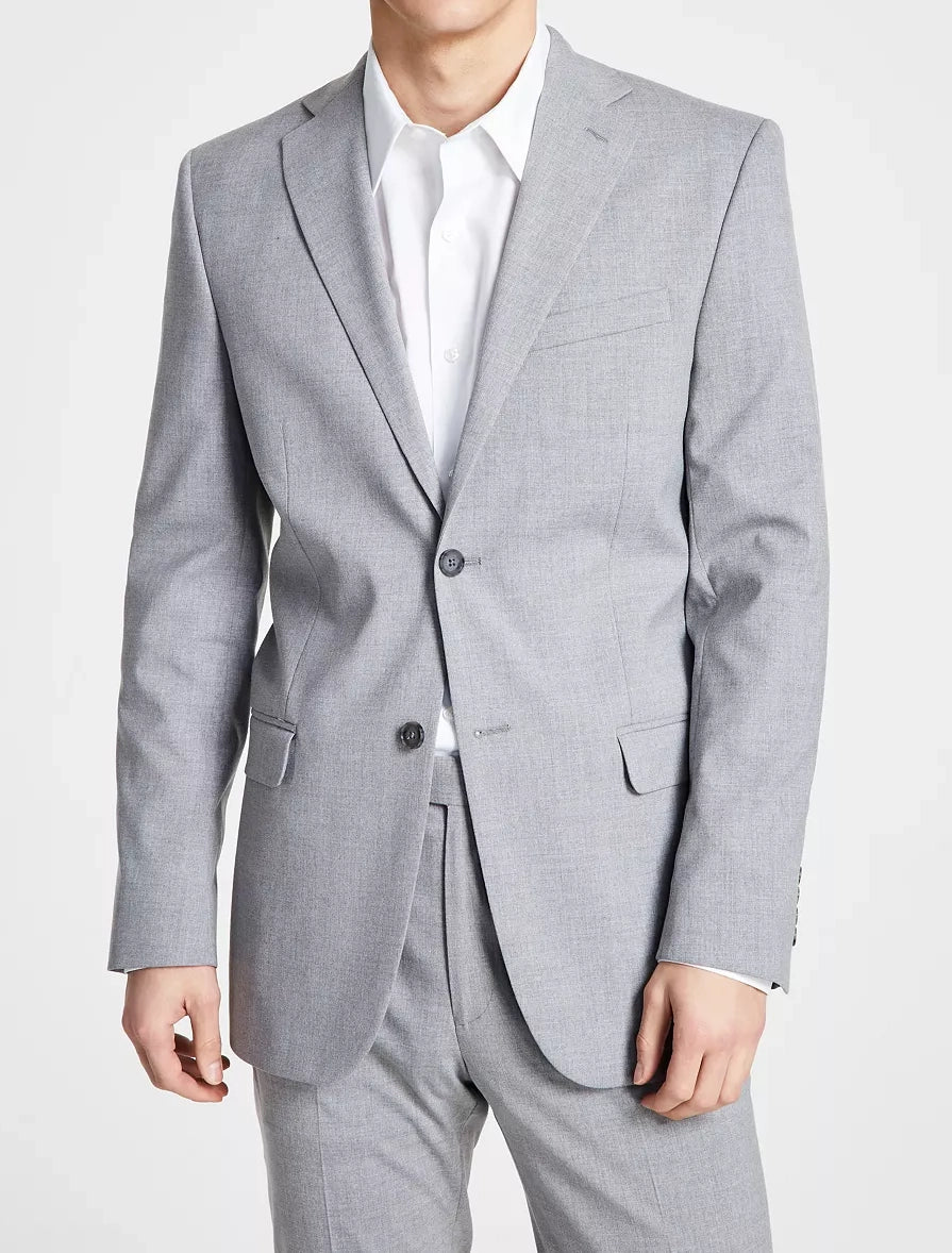 DKNY Men's Suit Light Grey Modern Fit Stretch Suit Separates Jacket