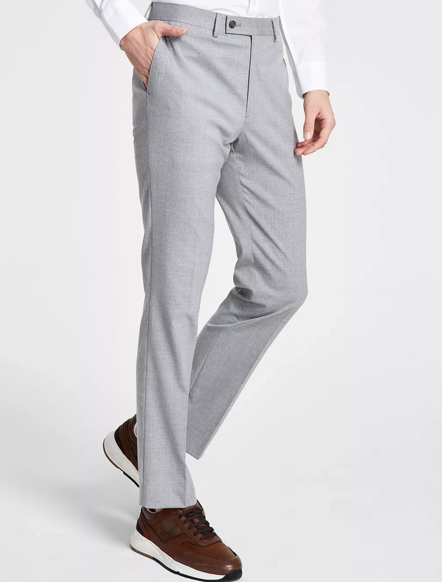 DKNY Men's Suit Light Grey Modern Fit Stretch Suit Separates Pants