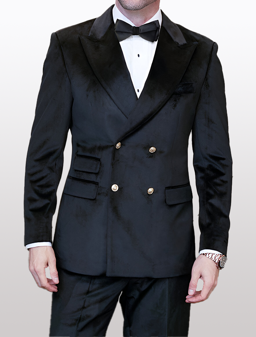 Statement Men's 2-Piece Suit – Luxurious Velvet Jacket