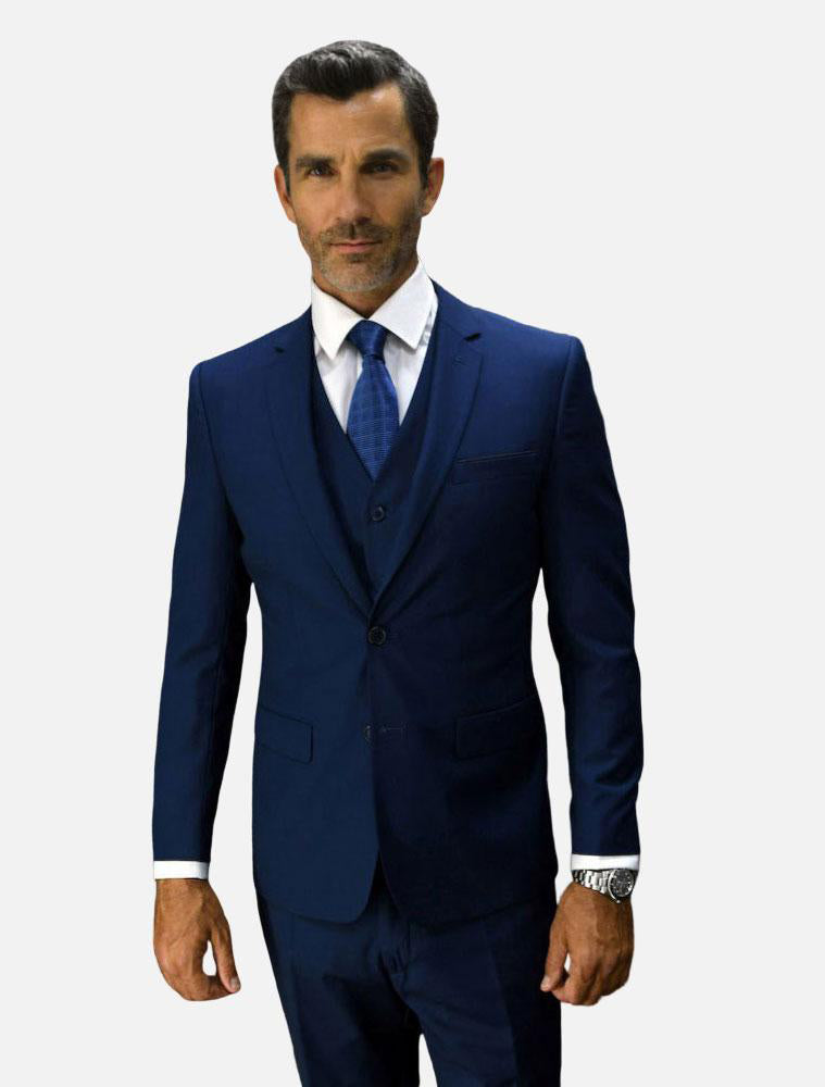 Classic Fit Suit Mens Sapphire Classic Fit Pleated Pants 100% Super Suit main image 1
