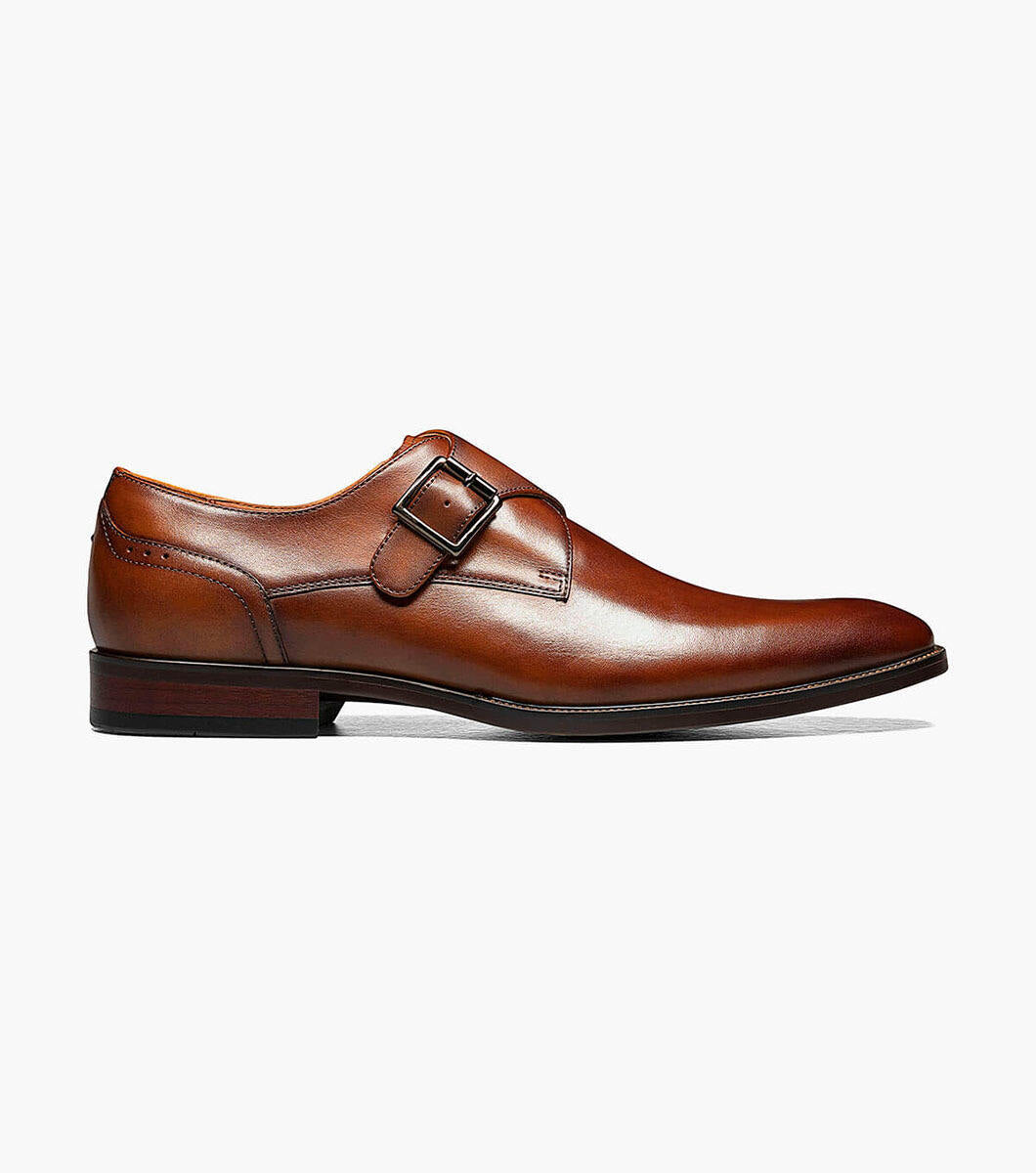 Florsheim Men\'s Tan Leather Monk Strap Shoes Florsheim Rucci Cap Toe Double Monk Strap Tan - Sherman  main image 3