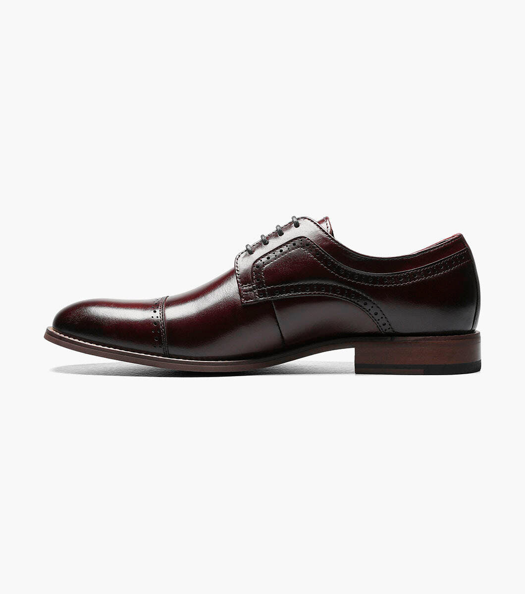 Stacy Adams Burgundy Dickinson Cap Toe Oxford Shoes Karako Suits