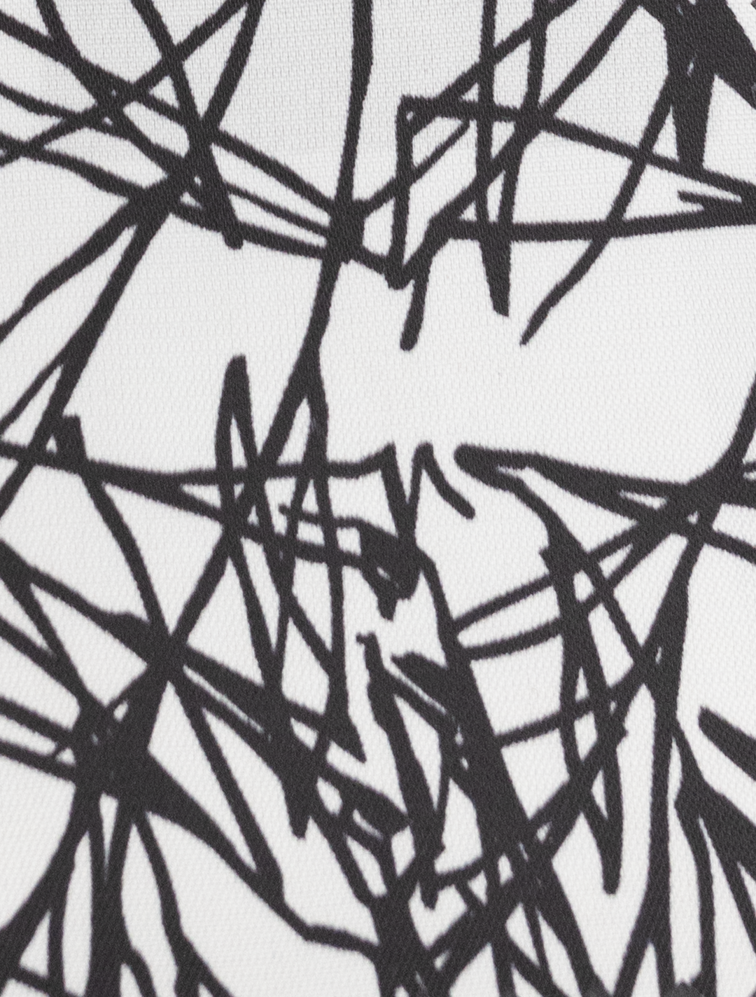 The design is similar to the chaotic and overlapping abstract black lines found on a FUBU Light Grey with Charcoal Windowpane Vested Suit by Fubu The Colle.