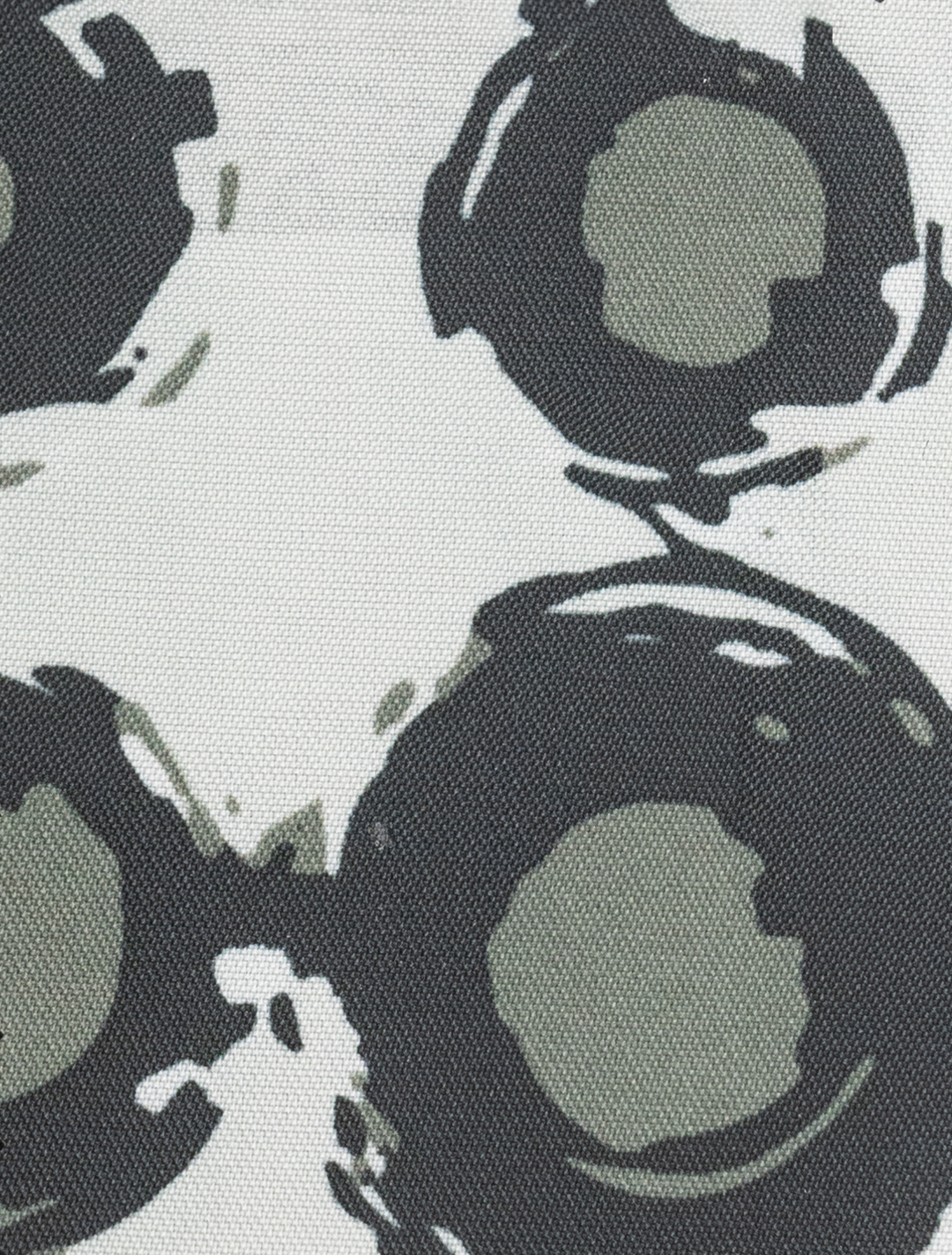 The FUBU Deep Olive with Navy Windowpane Sport Jacket by Fubu The Colle mirrors abstract dark circular shapes on light backgrounds, akin to ink splatters, capturing the creative essence found in bespoke fashion like Karako Suit stores.