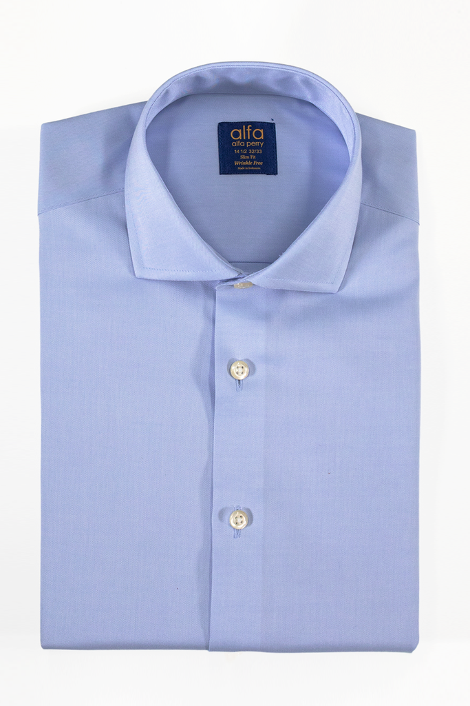 Alfa Perry Light Blue 100 Cotton Dress Shirt