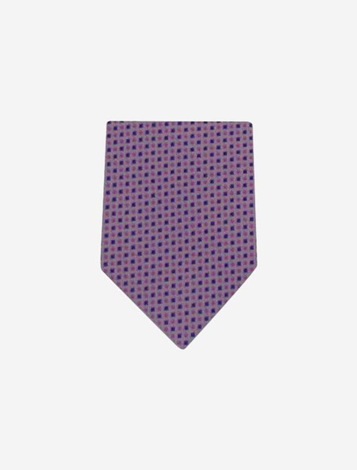 A tie featuring a small red and blue checkered pattern on a white background, available from Fast Bundle under their "3 Ties for $39.99" offer.