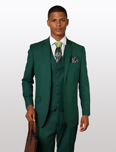 Amen UND VEST SET WOOL COAT グリーン Men's Forest Green Suit – Karako Suits