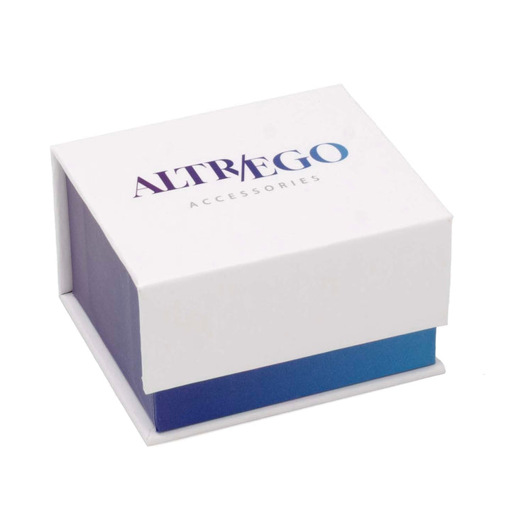 White gift box with a blue base, containing Florida Seal Cufflinks, with the text “ALTREGO ACCESSORIES” printed on the lid.