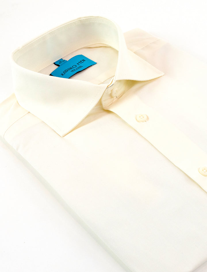 A Karako Men Bone Dress Shirt on a white surface.