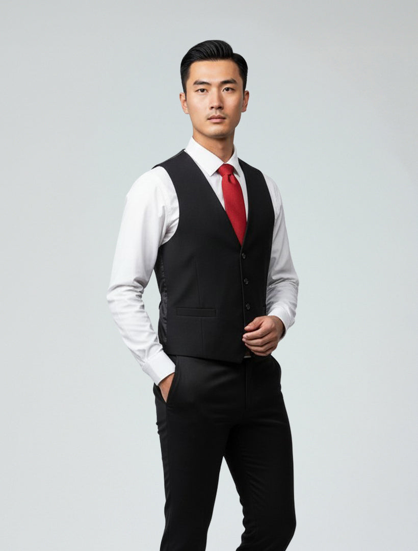 Black Men's Slim-Fit Suit Separates Vest by Karako Separates 3X / BLK