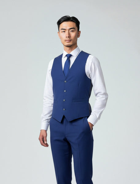 Blue Men's Slim-Fit Suit Separates Vest by Karako Separates XL Blue Men's Slim-Fit Suit Separates Vest by Karako Separates XL
