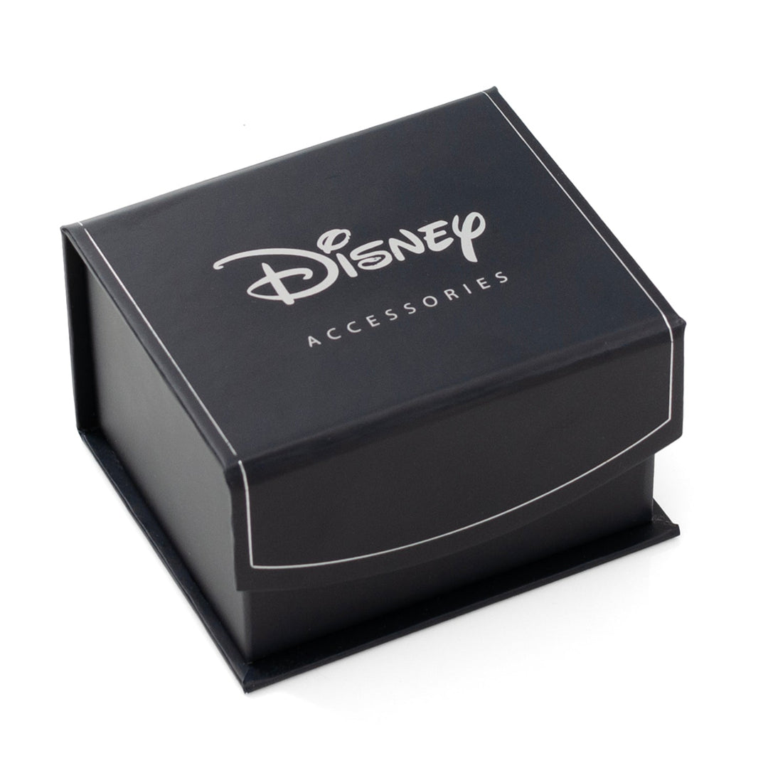 Black hinged gift box containing Disney Mickey Mouse Silhouette Cufflinks, with “Disney ACCESSORIES” printed in white on the lid.
