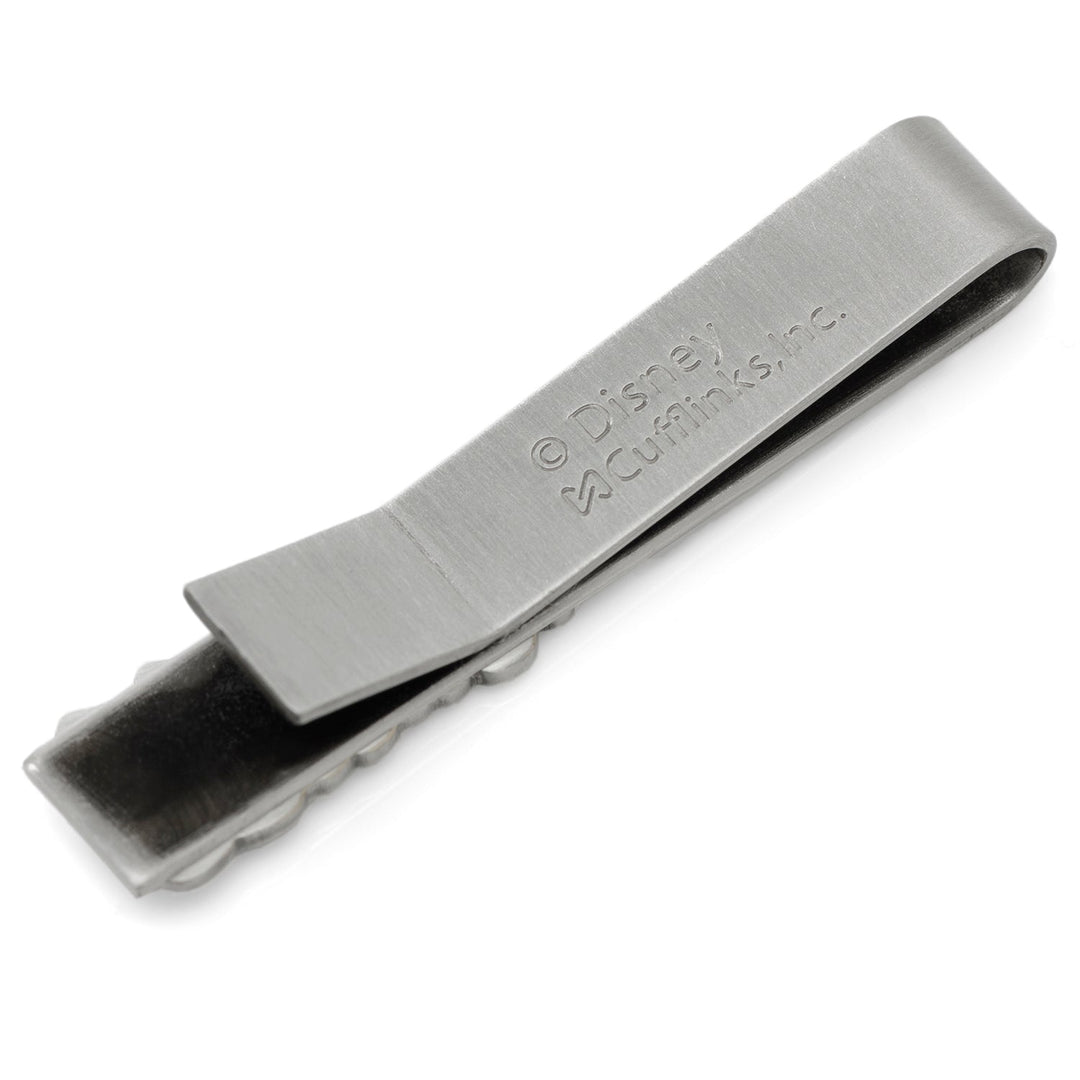 Disney Mickey and Friends Printed Silver Tie Bar in silver-toned metal, engraved with the company logo.