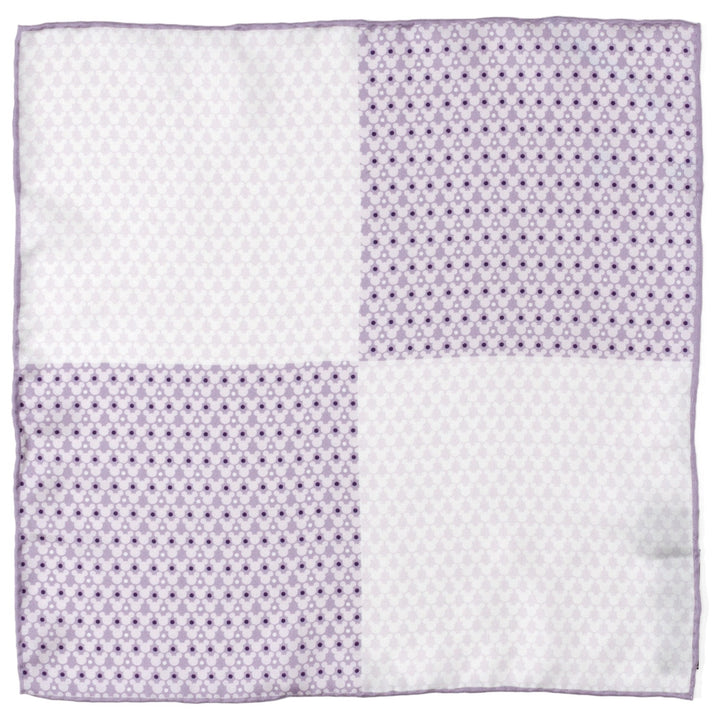 Disney Mickey Mouse Lavender 4 Square Pocket Square featuring a lavender and white checkerboard pattern with a small Mickey icon print.
