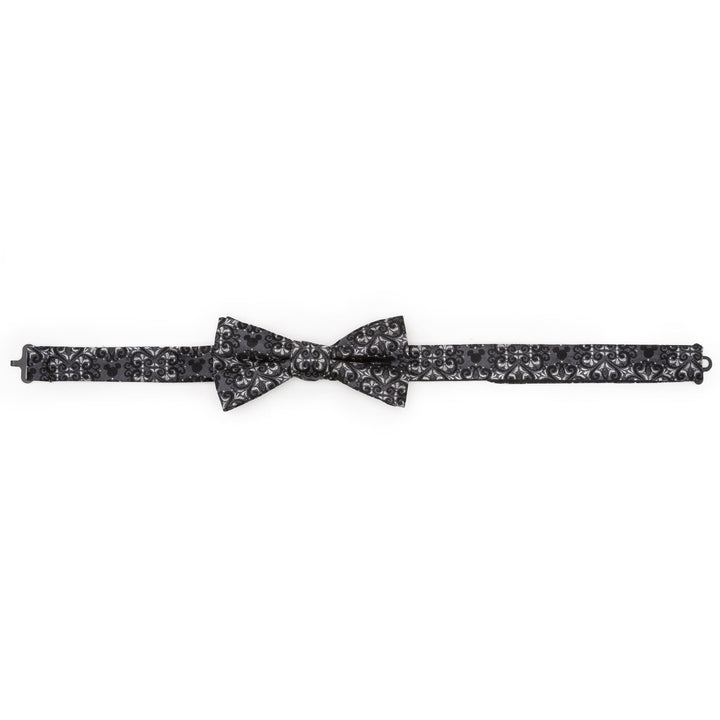 Disney Mickey Mouse Damask Pocket Square and Bow Tie Gift Set featuring a black bow tie with a gray damask pattern.