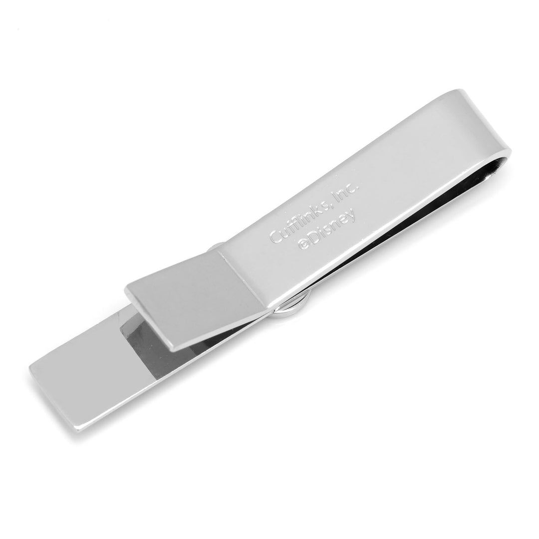 Disney Mickey Mouse Silhouette Tie Bar in silver-toned metal with a black Mickey Mouse silhouette at one end.