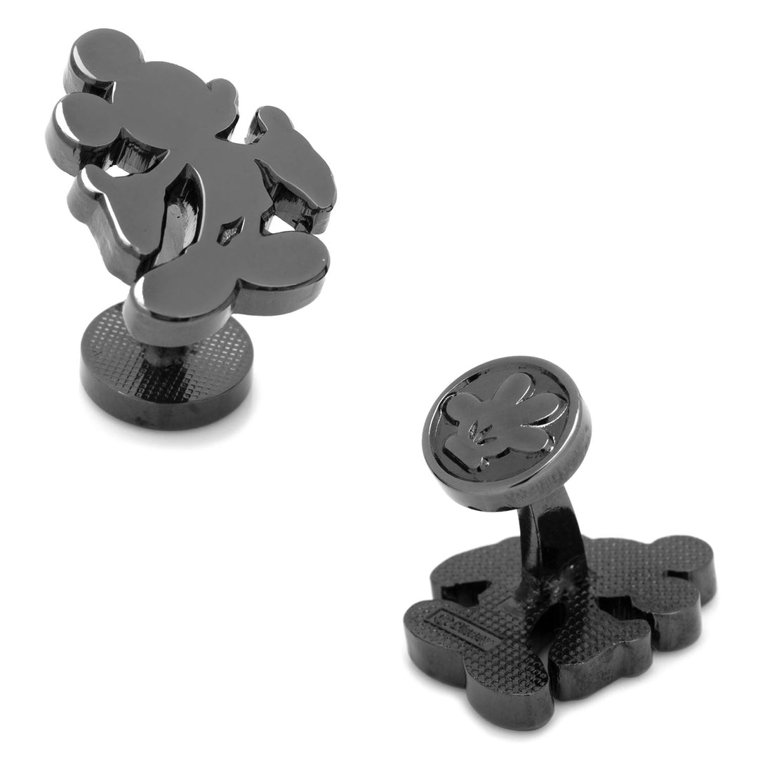 Disney Mickey Mouse Silhouette Cufflinks featuring one dark metal classic silhouette and one round face with a glove design.