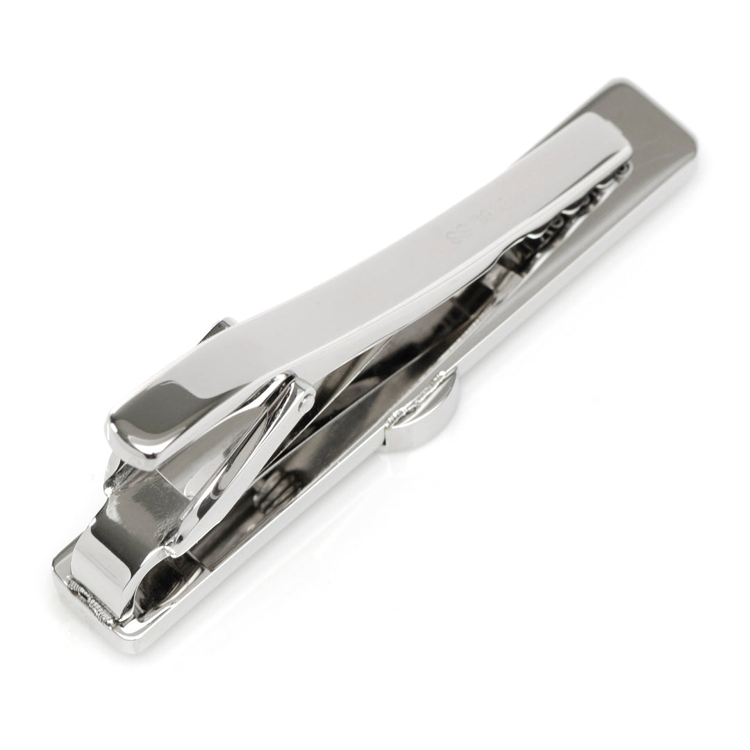 Silver-tone Disney Mickey Mouse Mother of Pearl Tie Clip featuring a Mickey Mouse head inlay.