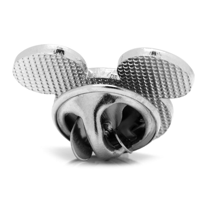 Back view of a metallic Disney Mickey Mouse Stars and Stripes Lapel Pin showing the clutch backing.