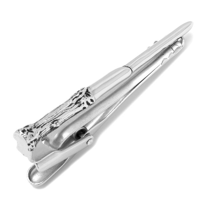 Silver-tone Harry Potter Wand Tie Clip by Cufflinks.com with a textured handle.
