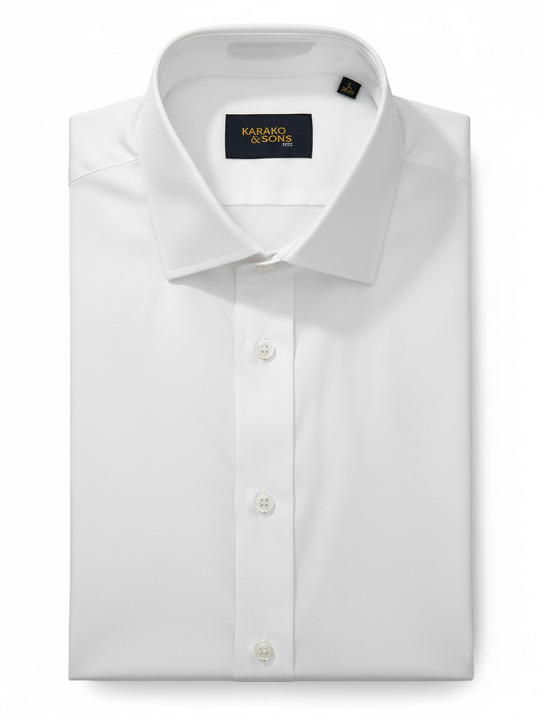 Men's White Bamboo Wrinkle-Free Slim Fit Dress Shirt