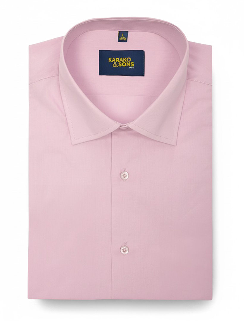 Men's Pink Bamboo Wrinkle-Free Slim Fit Dress Shirt