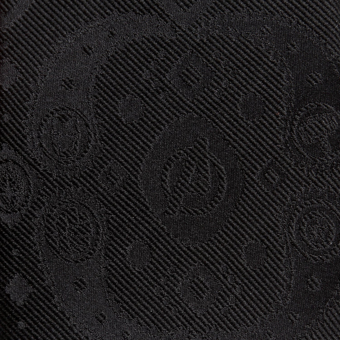 Marvel Avengers Paisley Icons Print Black tie featuring a tonal paisley pattern with integrated Avengers “A” logos.