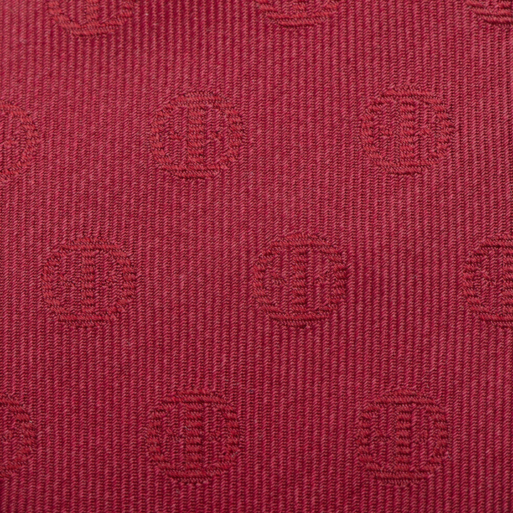 Marvel Deadpool Maroon Men’s Tie in maroon silk with a repeating circular pattern featuring the Deadpool logo.