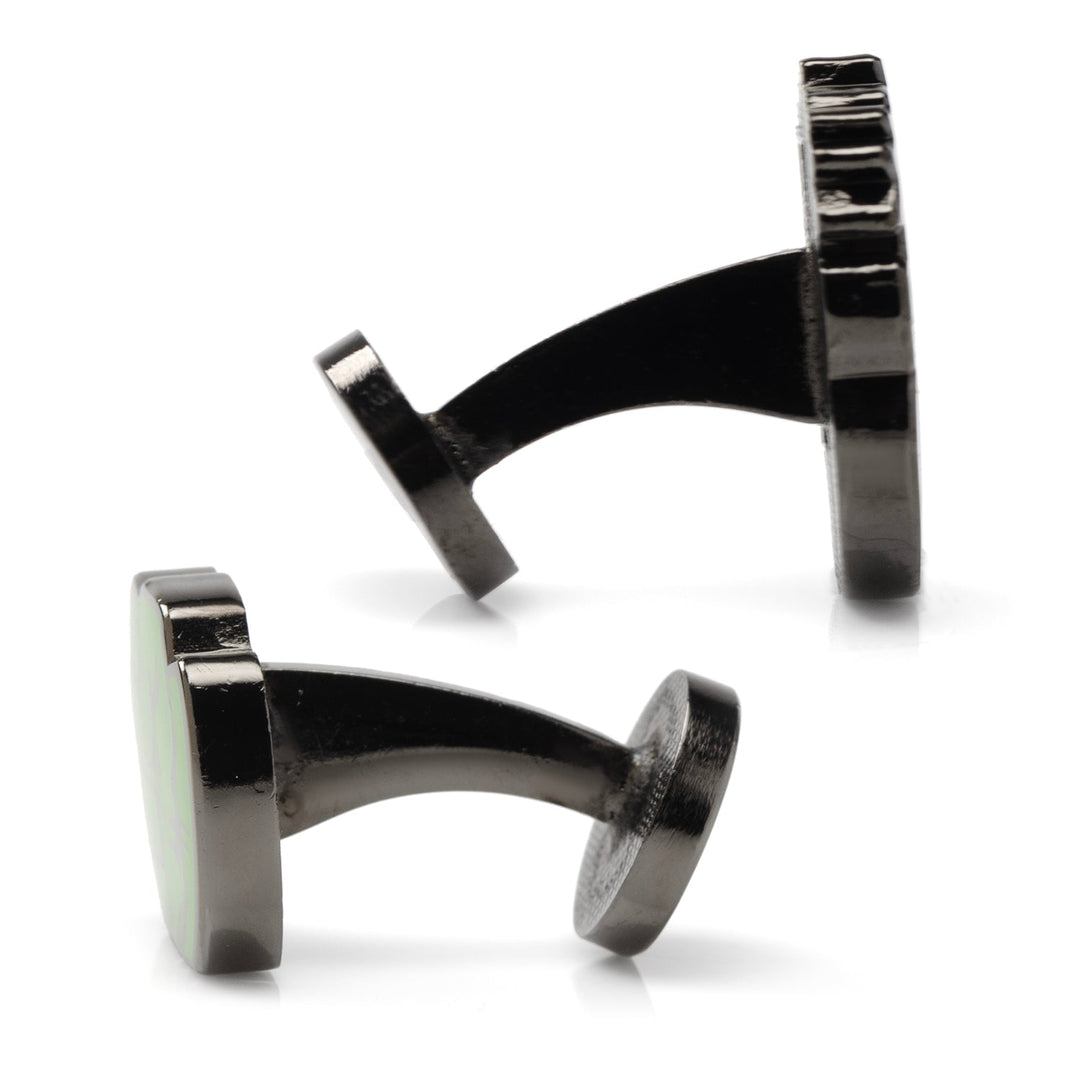 Marvel Hulk Comics Pair Cufflinks made of dark metal and shaped like comic book speech bubbles.