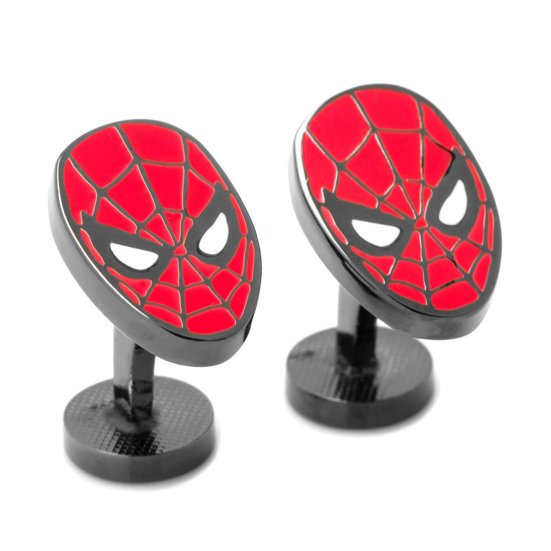 Marvel Spider-Man Cufflinks featuring the red and black mask design.