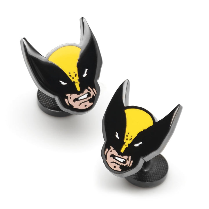 Marvel X-Men Wolverine Cufflinks featuring the yellow and black mask of the superhero.