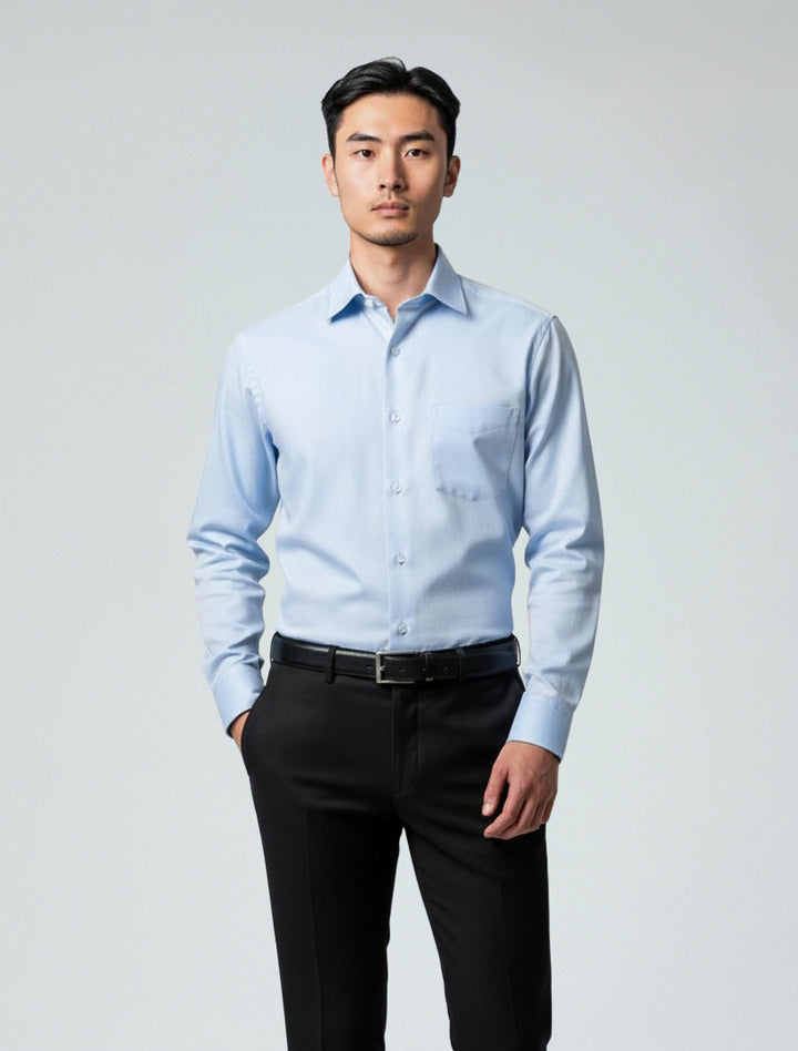 Karako Men Light Blue Dress Shirt Modern / 17.5