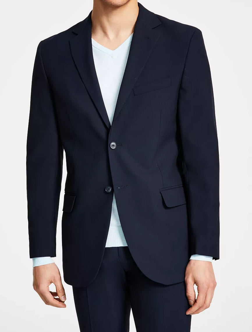DKNY Men's Suit Navy Modern Fit Stretch Suit Separates Jacket