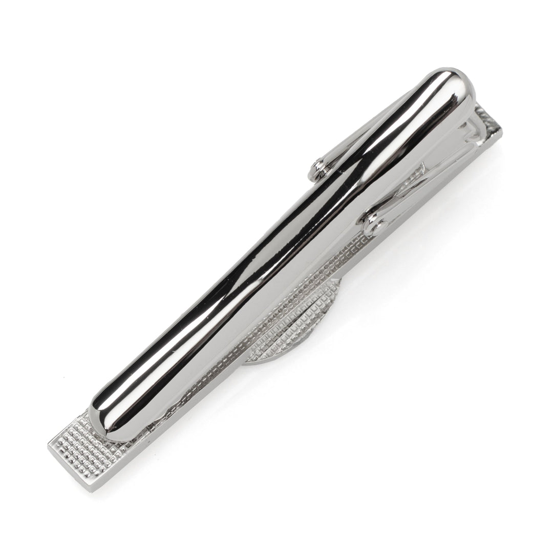 Silver-toned NFL San Francisco 49ers Tie Clip featuring an etched grid pattern on the ends.