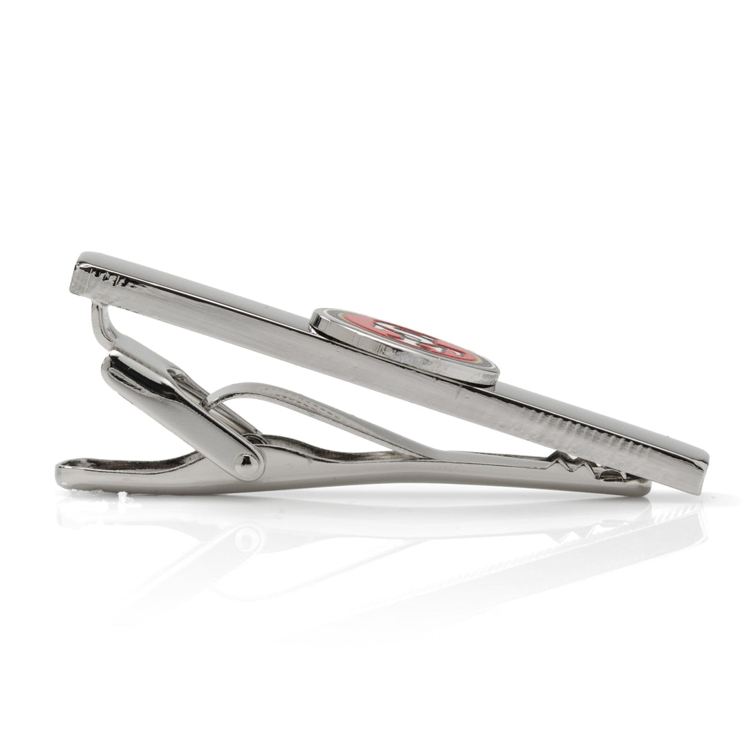 NFL San Francisco 49ers Tie Clip in silver-tone metal featuring a circular team logo emblem.