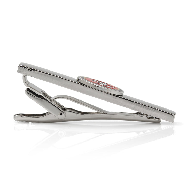 NFL San Francisco 49ers Tie Clip in silver-tone metal featuring a circular team logo emblem.