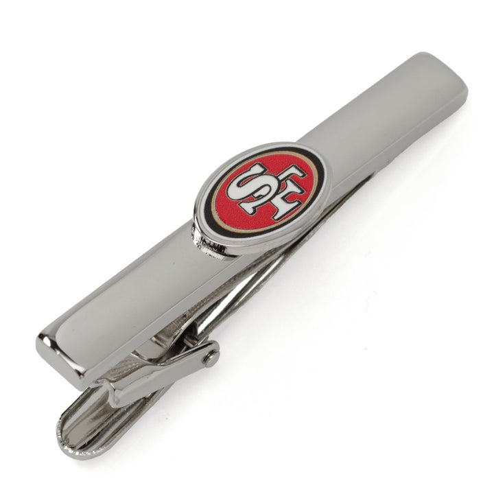 Silver-tone metal NFL San Francisco 49ers Tie Clip featuring an oval team logo.