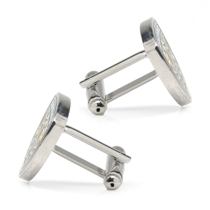 Two silver-tone NFL Baltimore Ravens Shield Cufflinks featuring a sports team shield logo.