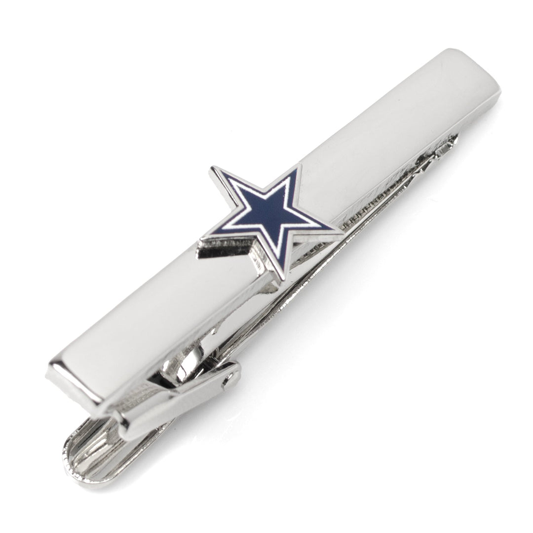 NFL Dallas Cowboys Tie Clip in silver-tone metal featuring a navy blue and silver star emblem.