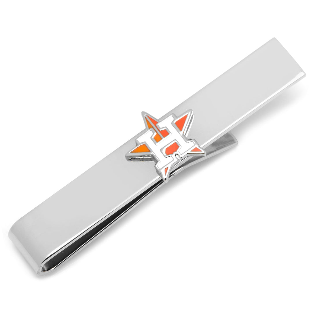 Silver-tone metal MLB Houston Astros Tie Bar featuring the team logo.