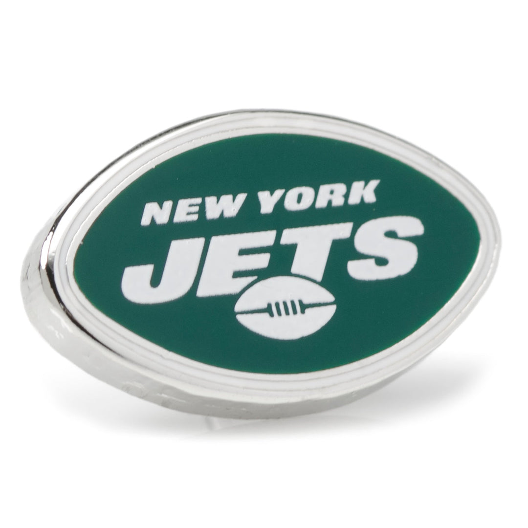 Oval-shaped NFL New York Jets Lapel Pin featuring the team logo in green and white.
