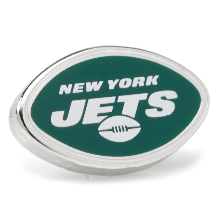 Oval-shaped NFL New York Jets Lapel Pin featuring the team logo in green and white.