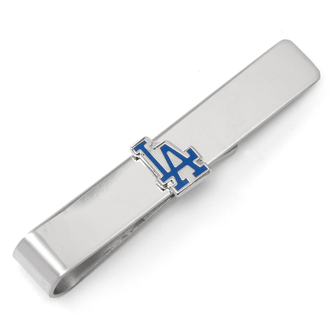 Silver-tone MLB LA Dodgers Tie Bar featuring a blue and white LA logo.