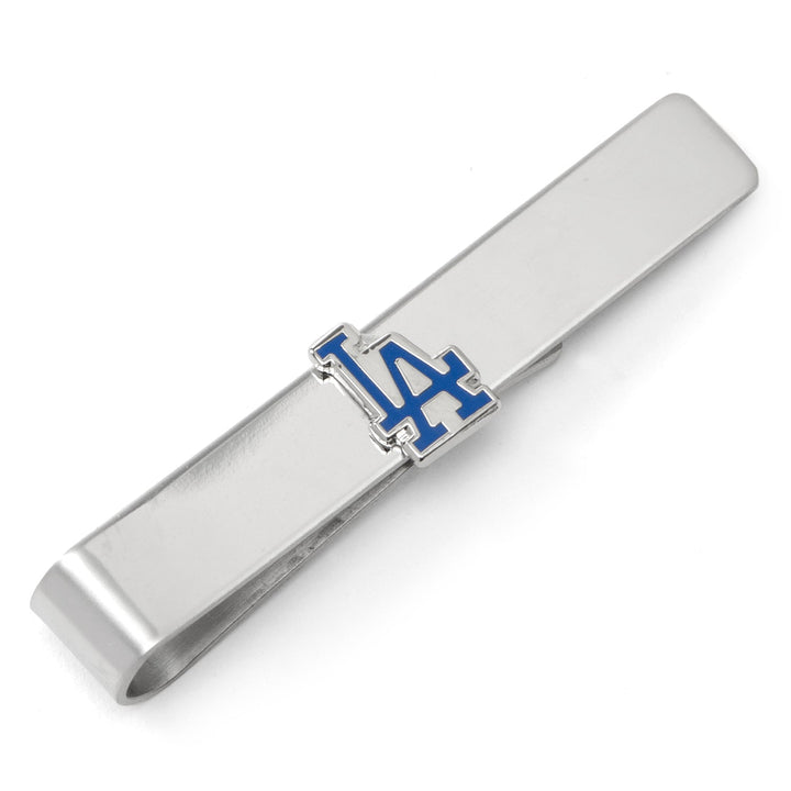 Silver-tone MLB LA Dodgers Tie Bar featuring a blue and white LA logo.